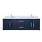 Geneva 60 in. W x 22 in. D Navy Blue Double Bath Vanity