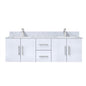 Geneva 60 in. W x 22 in. D Glossy White Double Bath Vanity
