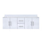Geneva 60 in. W x 22 in. D Glossy White Double Bath Vanity