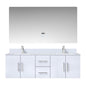 Geneva 60 in. W x 22 in. D Glossy White Double Bath Vanity