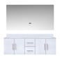 Geneva 60 in. W x 22 in. D Glossy White Double Bath Vanity