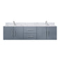 Geneva 72 in. W x 22 in. D Dark Grey Double Bath Vanity