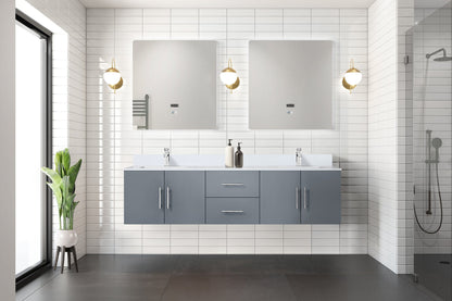 Geneva 72 in. W x 22 in. D Dark Grey Double Bath Vanity