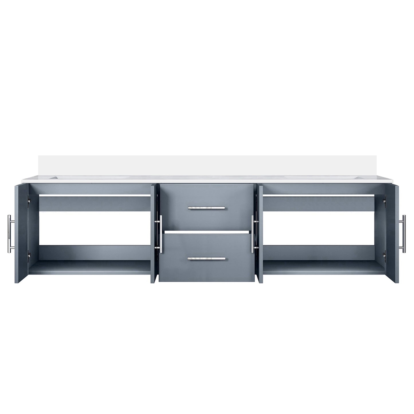 Geneva 72 in. W x 22 in. D Dark Grey Double Bath Vanity