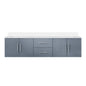 Geneva 72 in. W x 22 in. D Dark Grey Double Bath Vanity