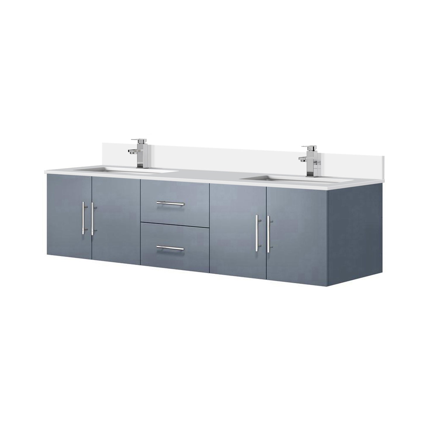 Geneva 72 in. W x 22 in. D Dark Grey Double Bath Vanity