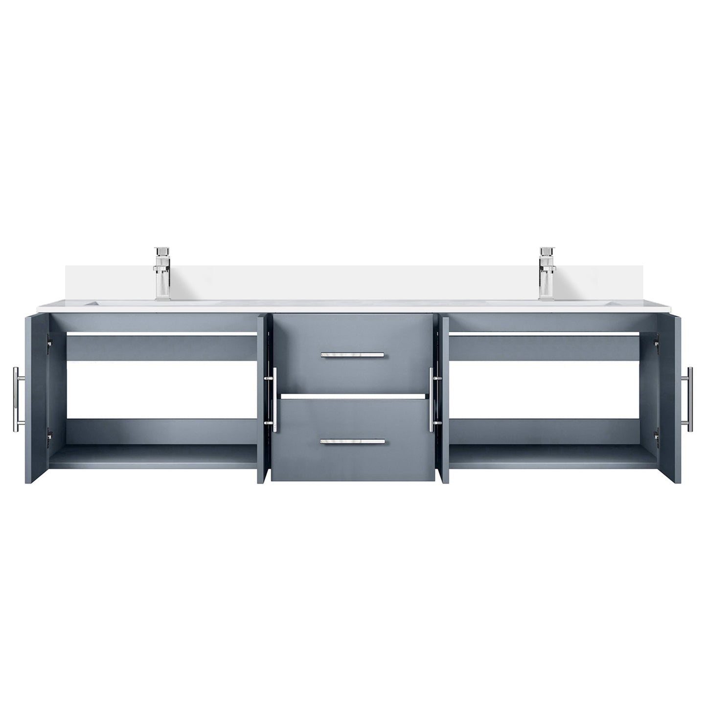 Geneva 72 in. W x 22 in. D Dark Grey Double Bath Vanity