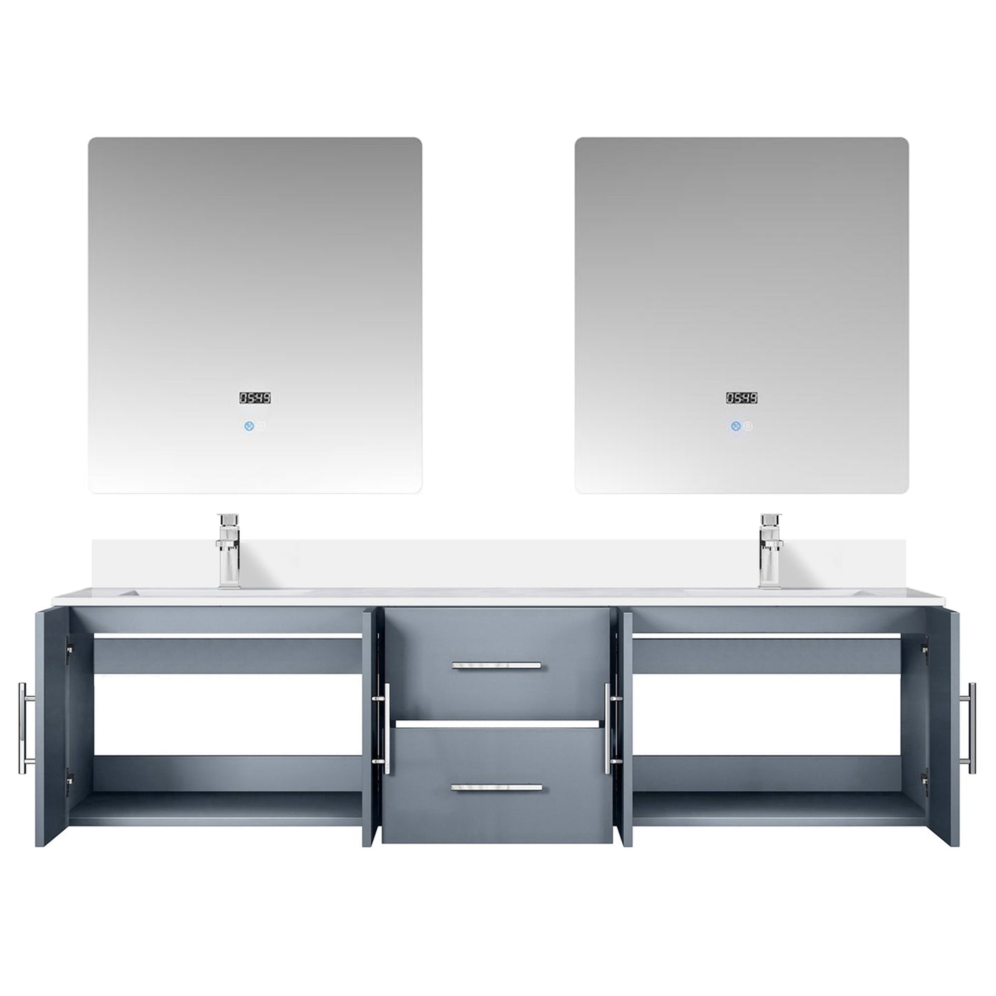 Geneva 72 in. W x 22 in. D Dark Grey Double Bath Vanity