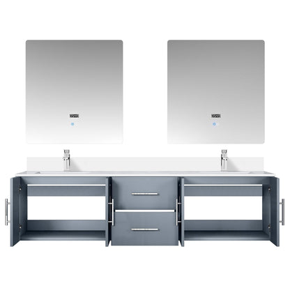 Geneva 72 in. W x 22 in. D Dark Grey Double Bath Vanity