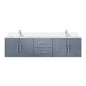Geneva 72 in. W x 22 in. D Dark Grey Double Bath Vanity