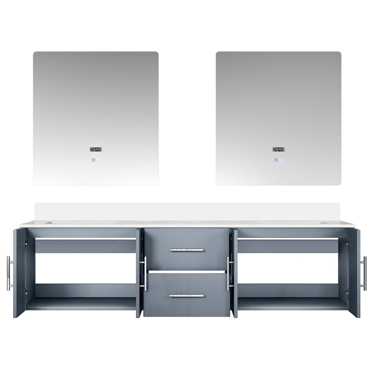 Geneva 72 in. W x 22 in. D Dark Grey Double Bath Vanity