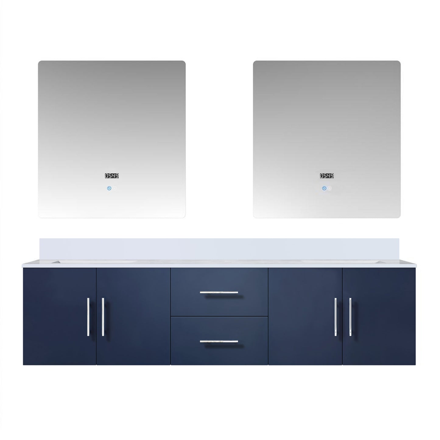 Geneva 72 in. W x 22 in. D Navy Blue Double Bath Vanity