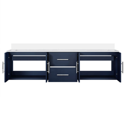 Geneva 72 in. W x 22 in. D Navy Blue Double Bath Vanity