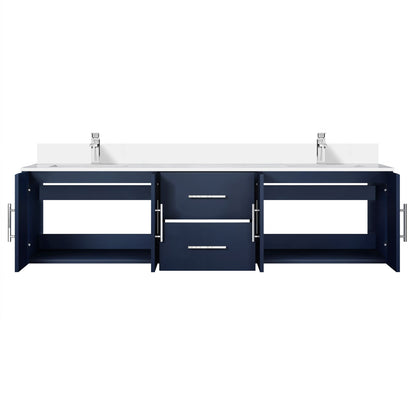 Geneva 72 in. W x 22 in. D Navy Blue Double Bath Vanity