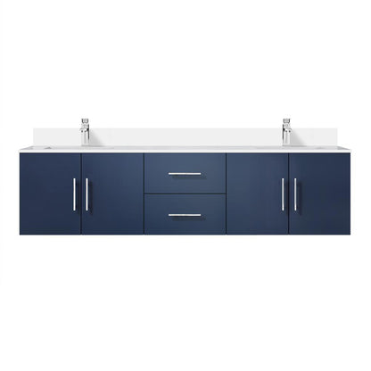 Geneva 72 in. W x 22 in. D Navy Blue Double Bath Vanity