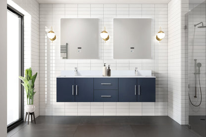 Geneva 72 in. W x 22 in. D Navy Blue Double Bath Vanity