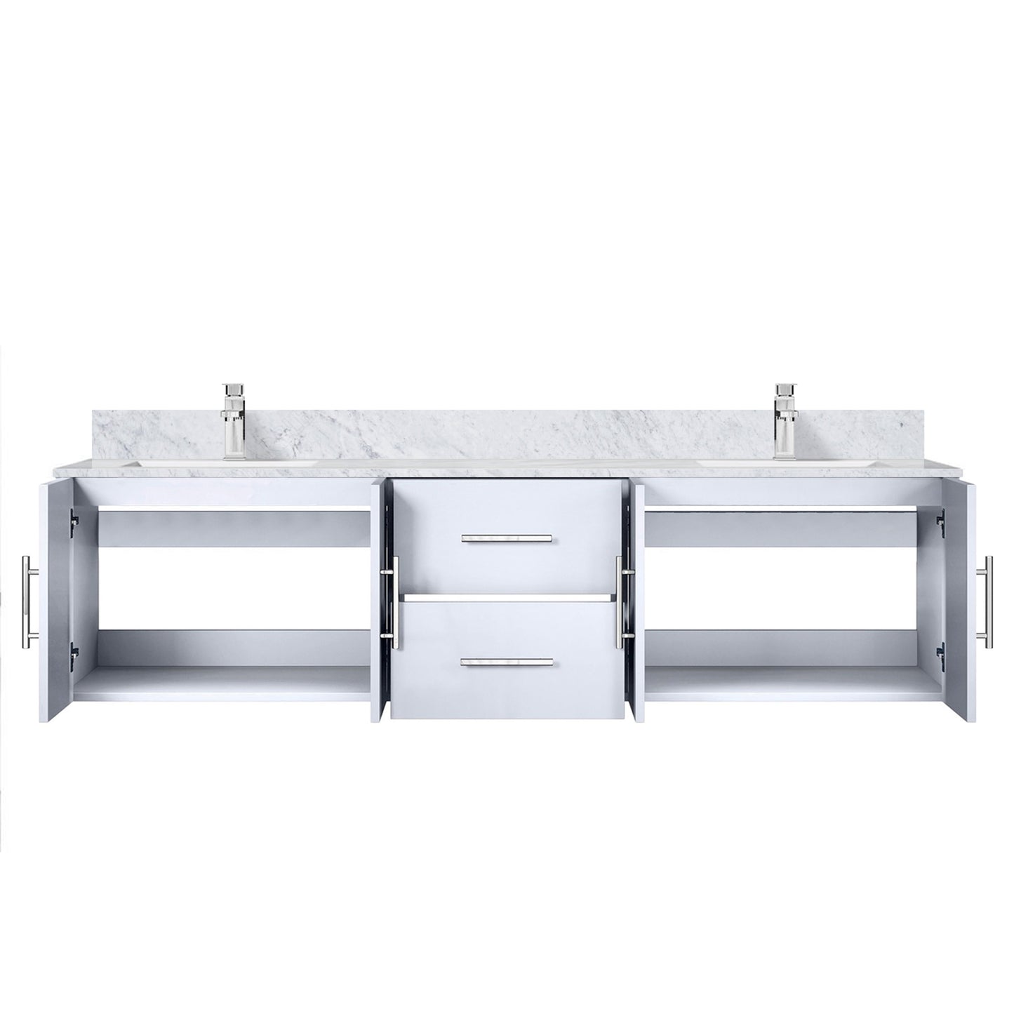 Geneva 72 in. W x 22 in. D Glossy White Double Bath Vanity