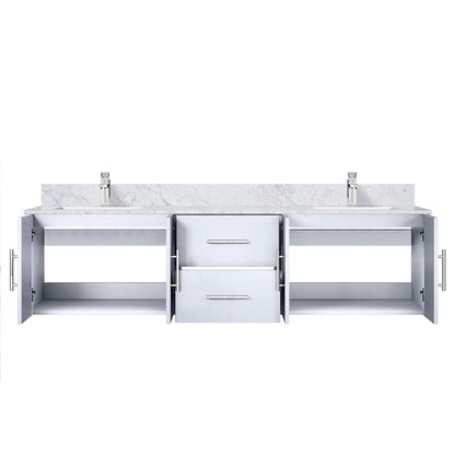 Geneva 72 in. W x 22 in. D Glossy White Double Bath Vanity