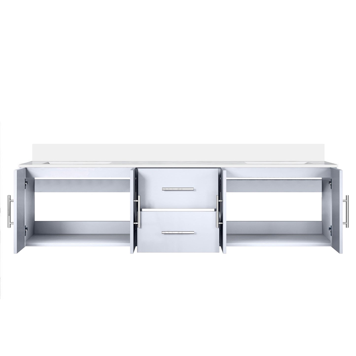Geneva 72 in. W x 22 in. D Glossy White Double Bath Vanity