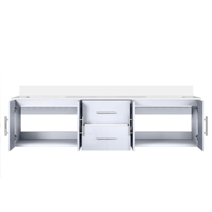 Geneva 72 in. W x 22 in. D Glossy White Double Bath Vanity