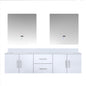Geneva 72 in. W x 22 in. D Glossy White Double Bath Vanity