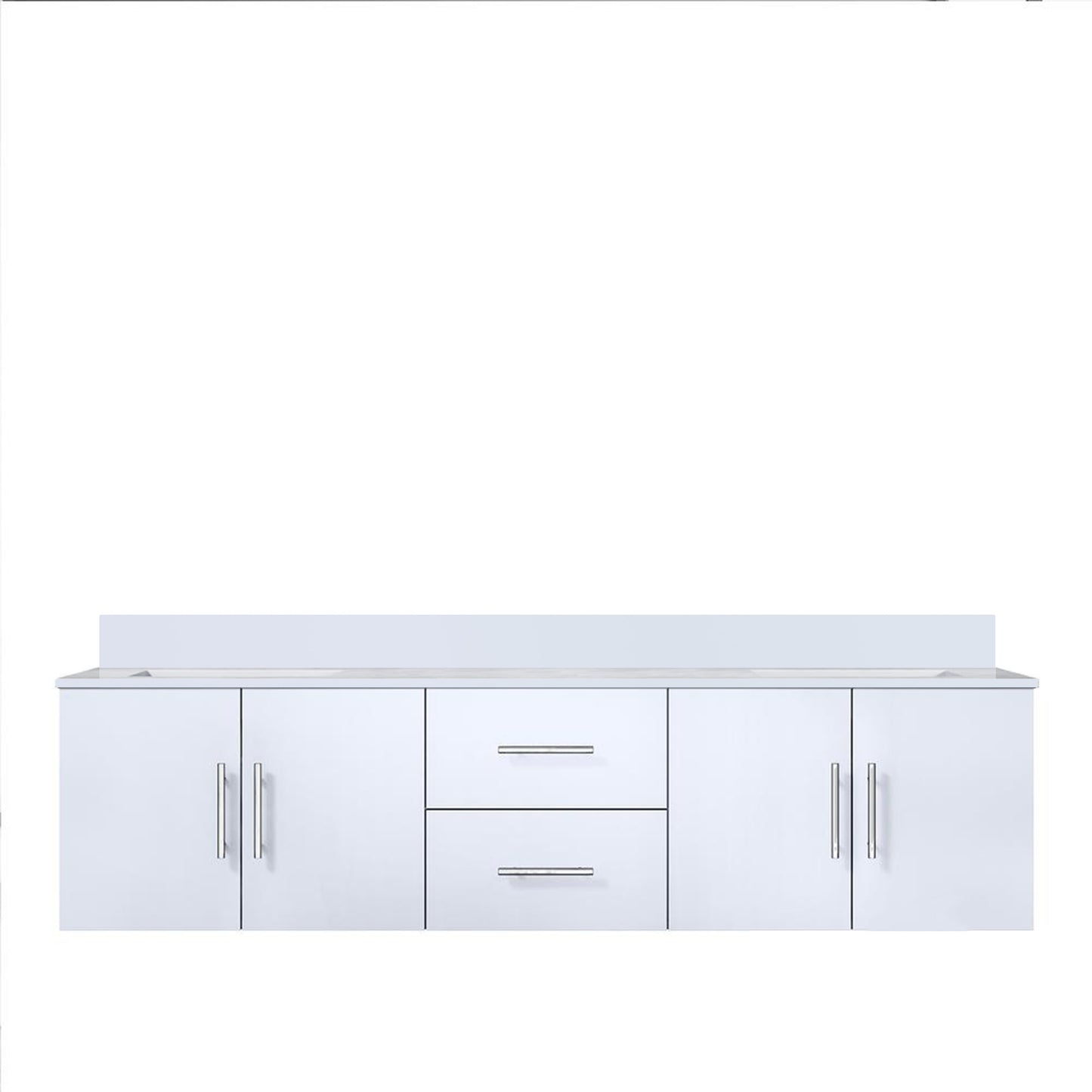Geneva 72 in. W x 22 in. D Glossy White Double Bath Vanity