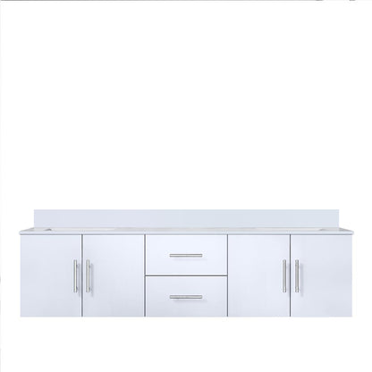 Geneva 72 in. W x 22 in. D Glossy White Double Bath Vanity