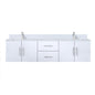 Geneva 72 in. W x 22 in. D Glossy White Double Bath Vanity