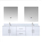Geneva 72 in. W x 22 in. D Glossy White Double Bath Vanity
