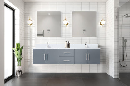 Geneva 80 in. W x 22 in. D Dark Grey Double Bath Vanity
