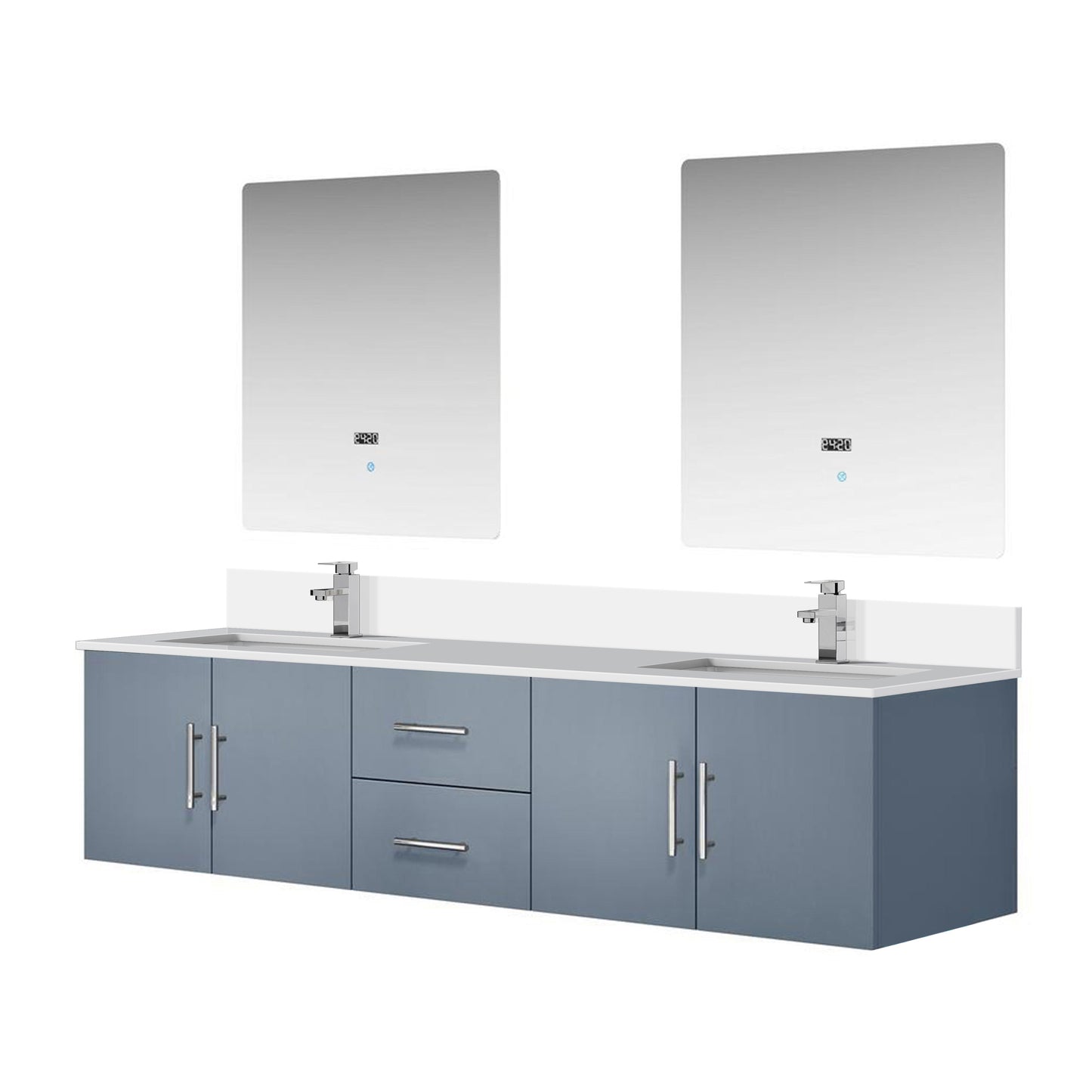 Geneva 80 in. W x 22 in. D Dark Grey Double Bath Vanity