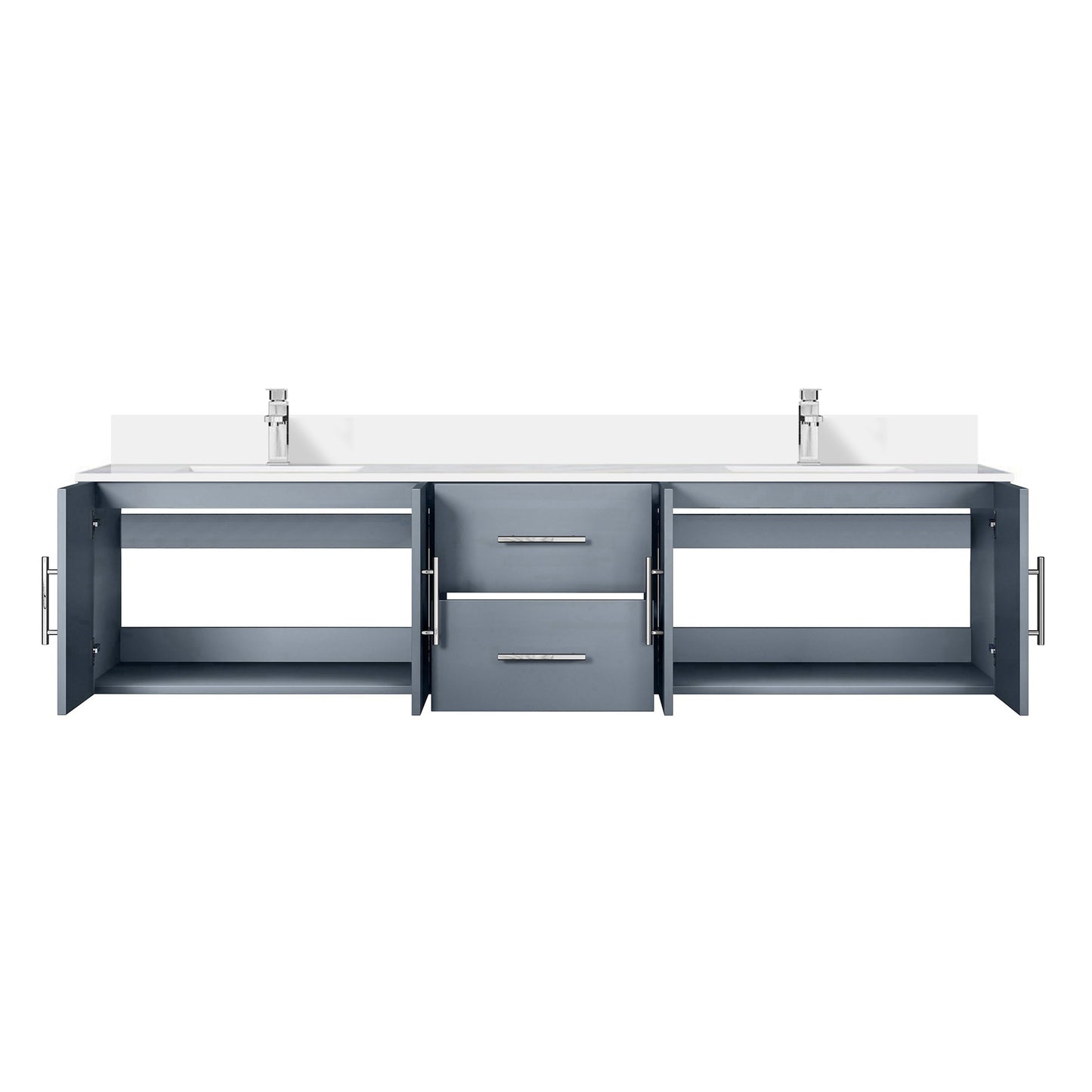 Geneva 80 in. W x 22 in. D Dark Grey Double Bath Vanity