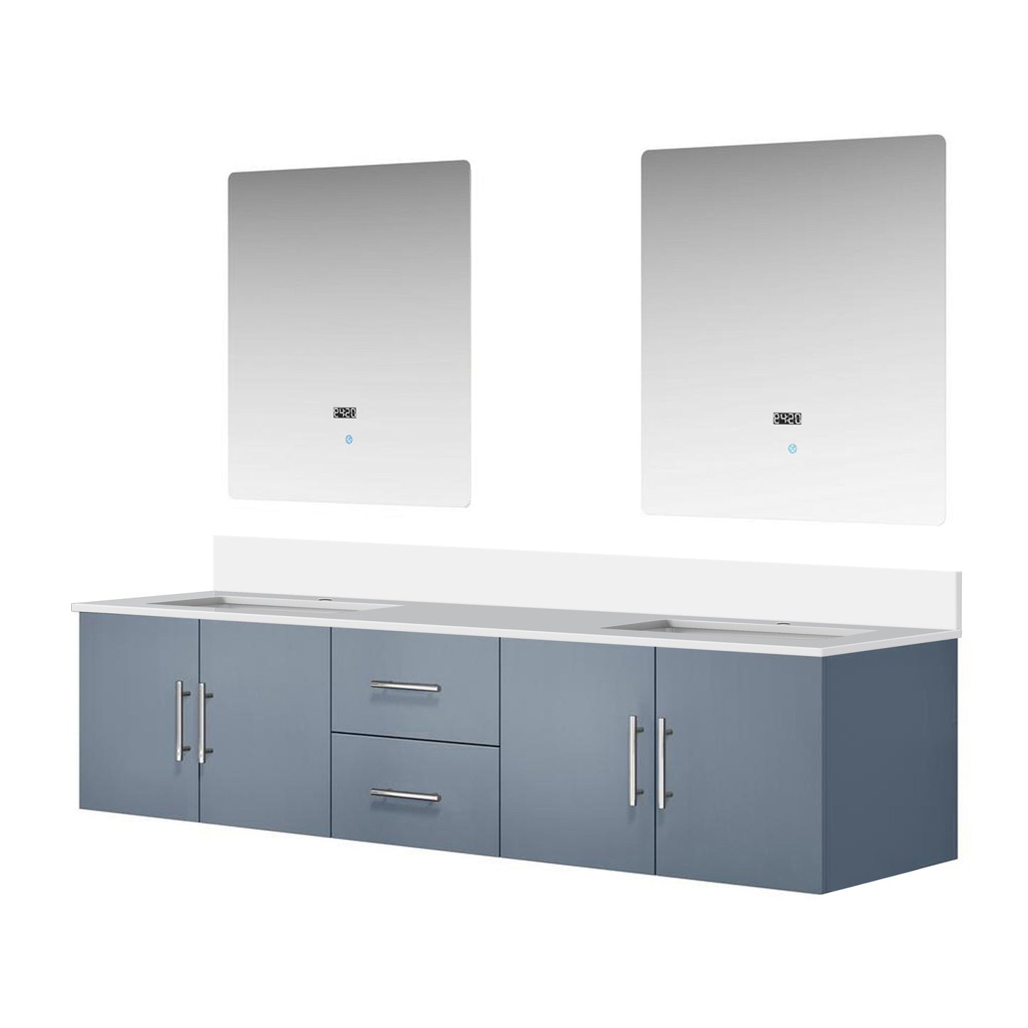 Geneva 80 in. W x 22 in. D Dark Grey Double Bath Vanity