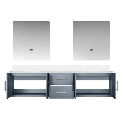 Geneva 80 in. W x 22 in. D Dark Grey Double Bath Vanity