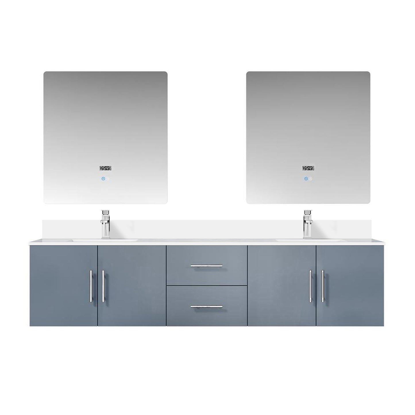 Geneva 80 in. W x 22 in. D Dark Grey Double Bath Vanity