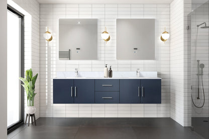Geneva 80 in. W x 22 in. D Navy Blue Double Bath Vanity
