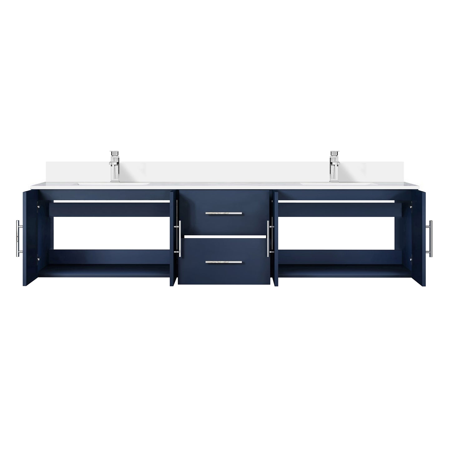 Geneva 80 in. W x 22 in. D Navy Blue Double Bath Vanity