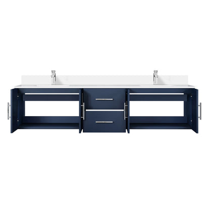 Geneva 80 in. W x 22 in. D Navy Blue Double Bath Vanity