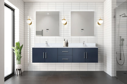 Geneva 80 in. W x 22 in. D Navy Blue Double Bath Vanity