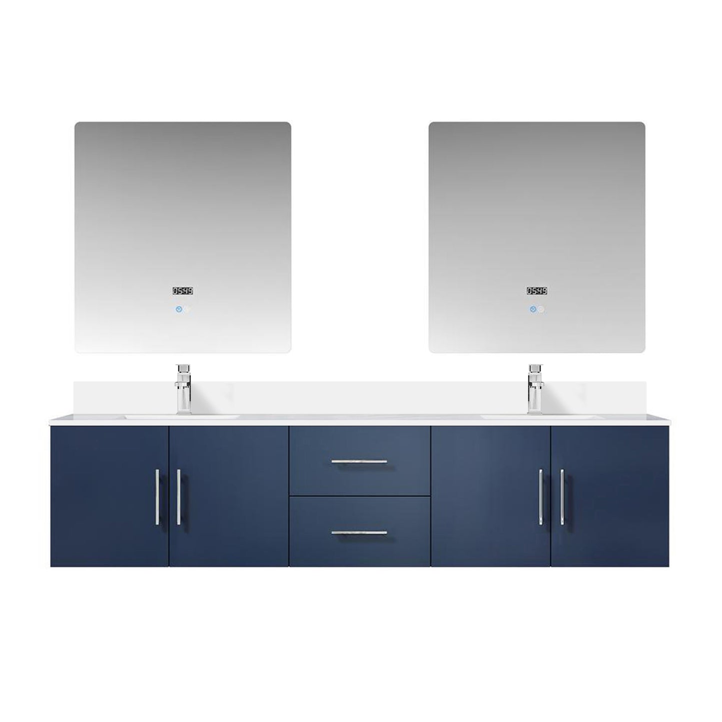 Geneva 80 in. W x 22 in. D Navy Blue Double Bath Vanity