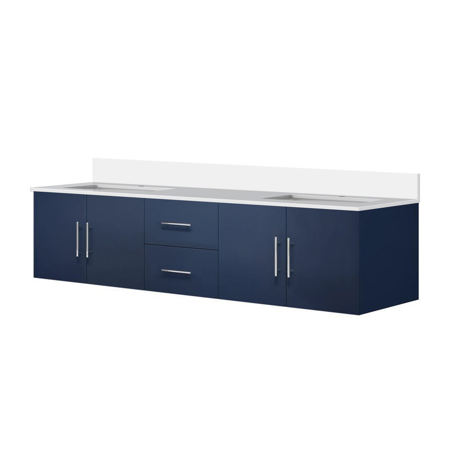 Geneva 80 in. W x 22 in. D Navy Blue Double Bath Vanity