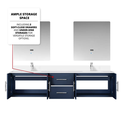 Geneva 80 in. W x 22 in. D Navy Blue Double Bath Vanity