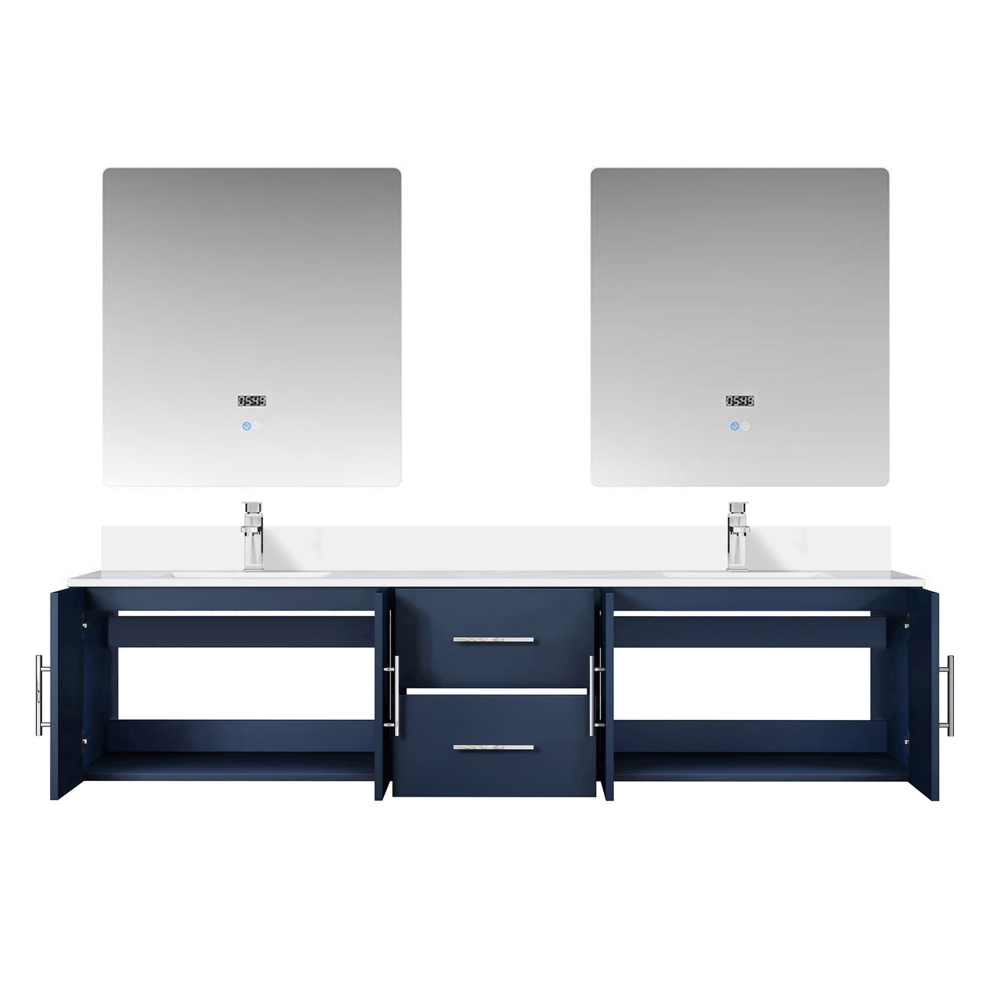 Geneva 80 in. W x 22 in. D Navy Blue Double Bath Vanity