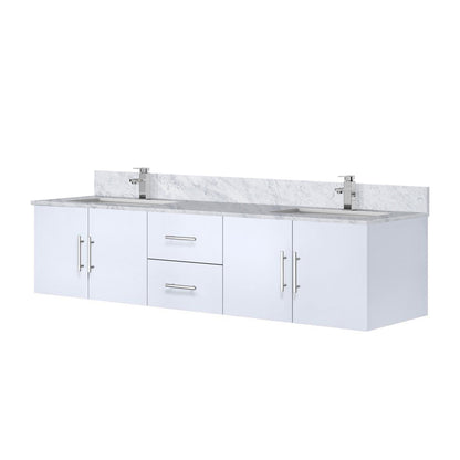 Geneva 80 in. W x 22 in. D Glossy White Double Bath Vanity