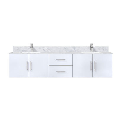 Geneva 80 in. W x 22 in. D Glossy White Double Bath Vanity