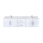 Geneva 80 in. W x 22 in. D Glossy White Double Bath Vanity