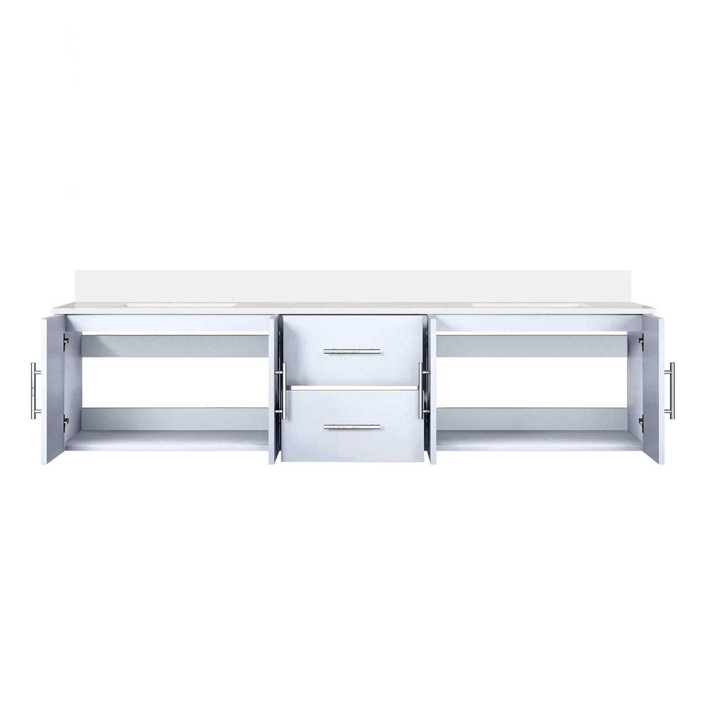 Geneva 80 in. W x 22 in. D Glossy White Double Bath Vanity