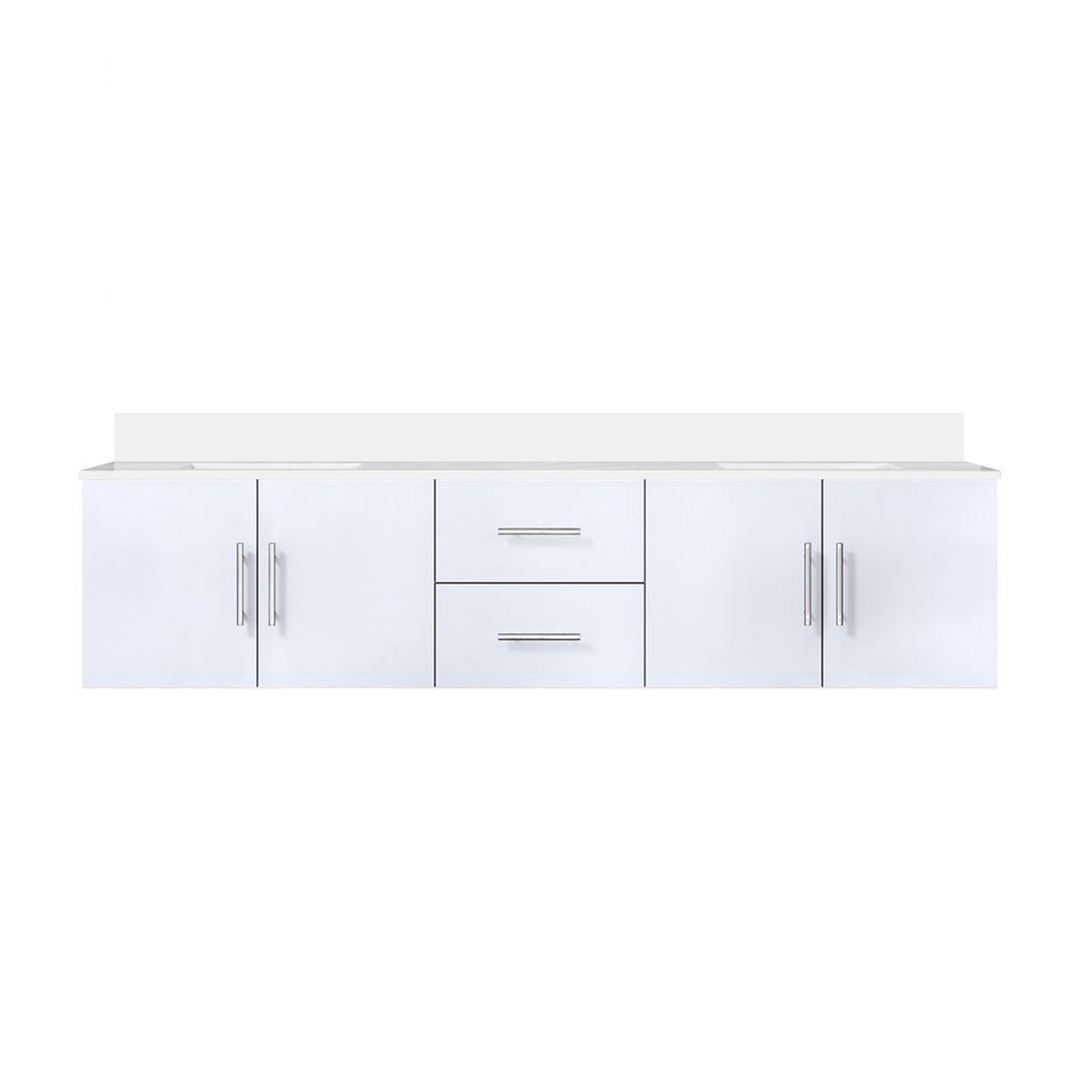 Geneva 80 in. W x 22 in. D Glossy White Double Bath Vanity