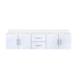 Geneva 80 in. W x 22 in. D Glossy White Double Bath Vanity