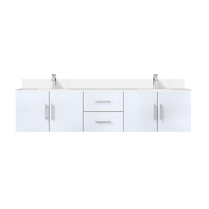 Geneva 80 in. W x 22 in. D Glossy White Double Bath Vanity
